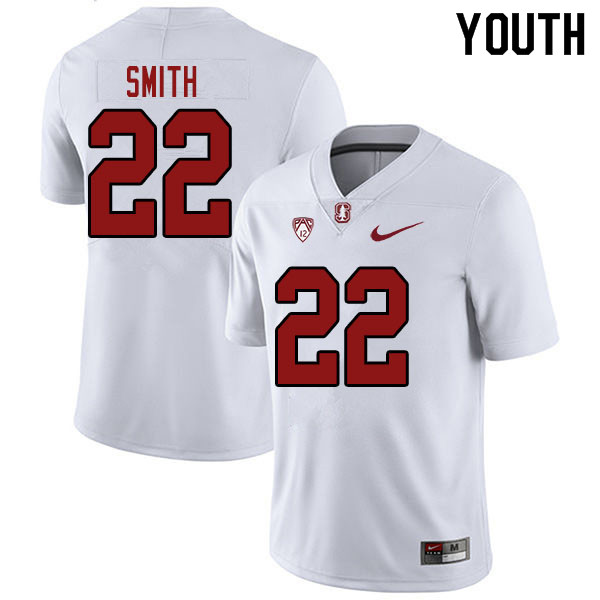 Youth #22 E.J. Smith Stanford Cardinal College Football Jerseys Sale-White - Click Image to Close